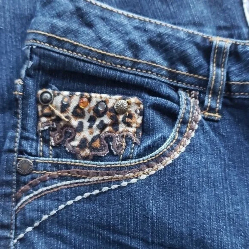 So Brand Girls Cheetah-Detail Jeans So Brand Size 14  NWT Adj Waist Denim